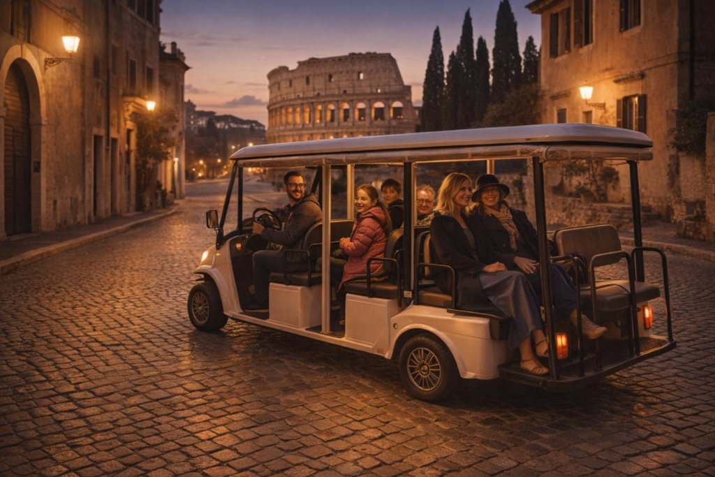 Rome by Night Golf Cart Tour: Private, Comfortable Sightseeing After Dark