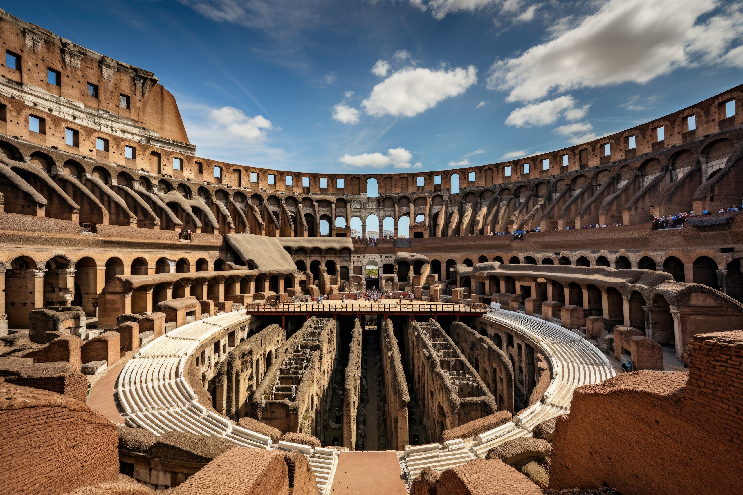 Inside the Colosseum looking across the arena