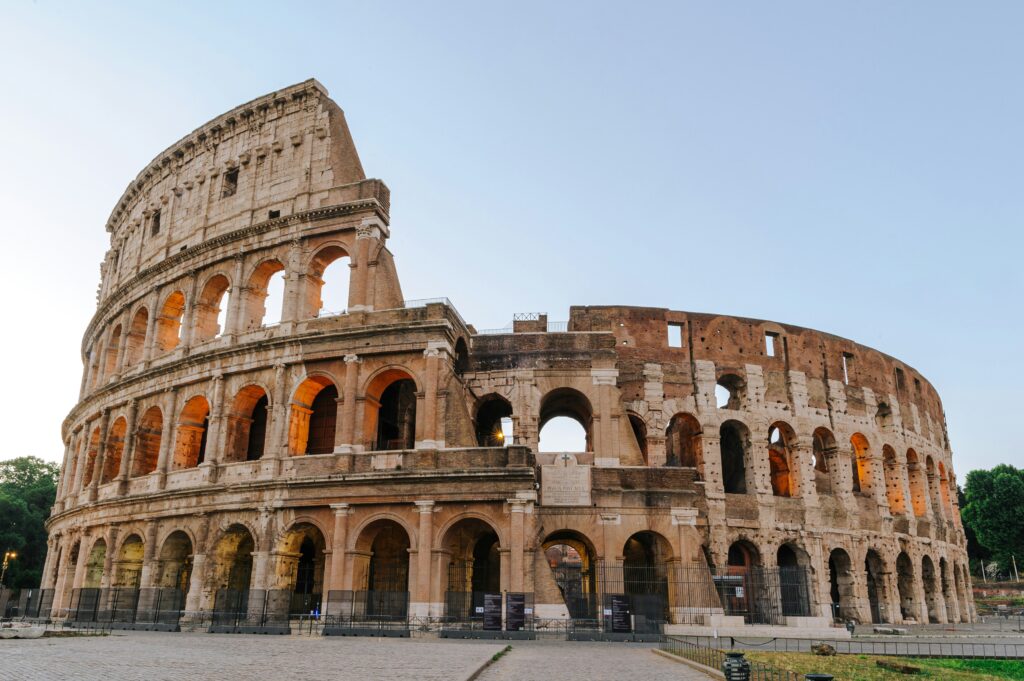 The Colosseum seen from outside in warm afternoon light