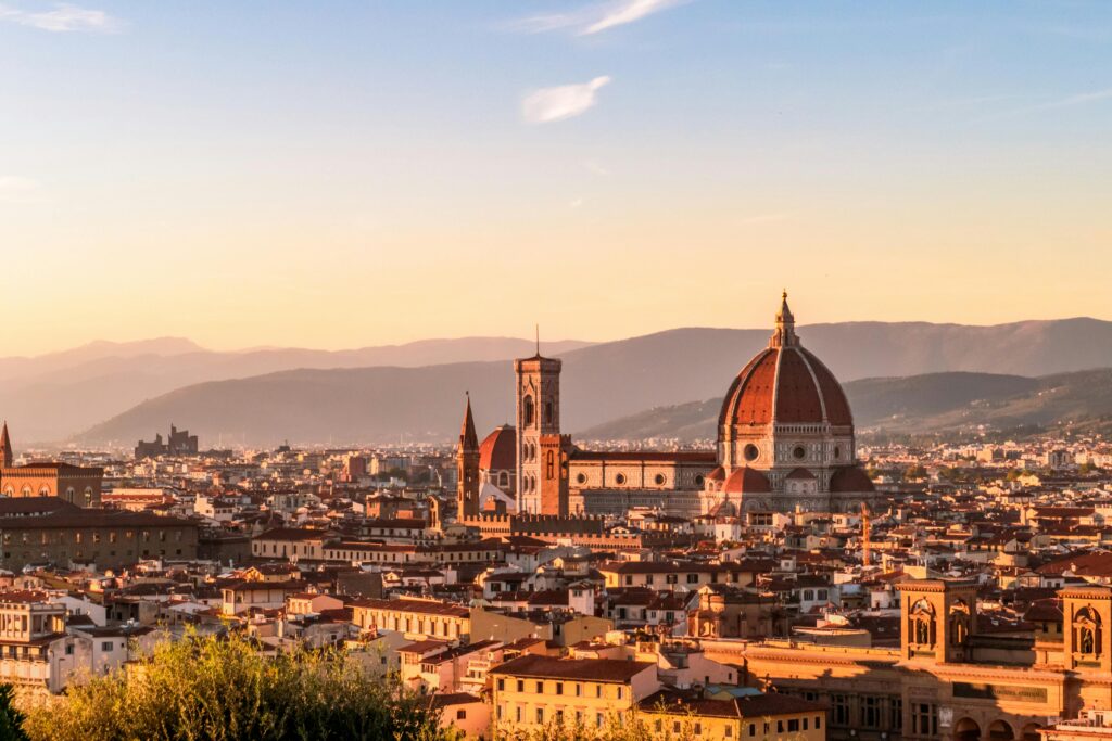 Florence and the Duomo at golden hour on a day trip from Rome