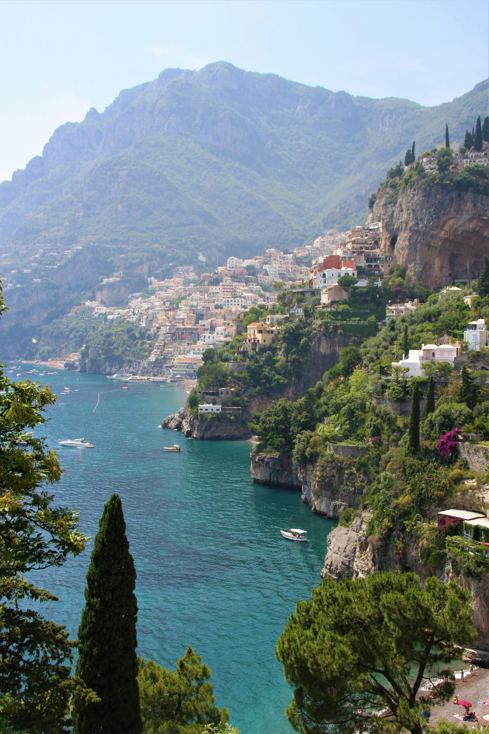 Positano seen from above on the Amalfi Coast